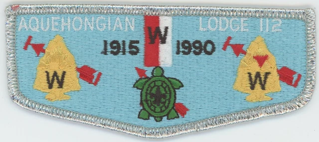 Lodge 112 Aquehongian OA Flap NY S16 BSA Patch Order Of The Arrow NOAC