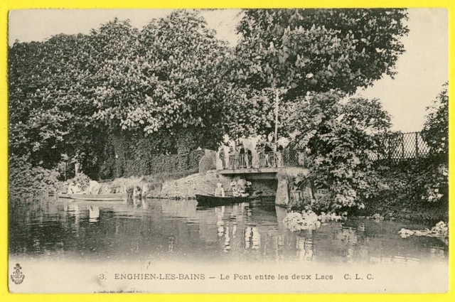 CPA France 95 - ENGHIEN les BAINS (Val d'Oise) Le PONT entre les DEUX LACS