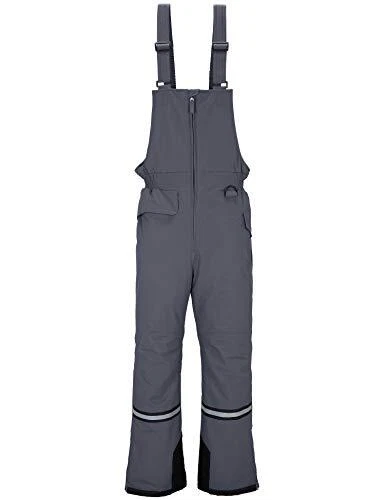 Wantdo Mens Winter Ski Pants Hiking Mountain Snow Bibs Cargo Overall Grey S