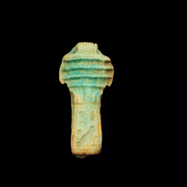 UNIQUE Antique Faience Amulet Figurine of Ancient Egyptian Djed Pillar...SMALL