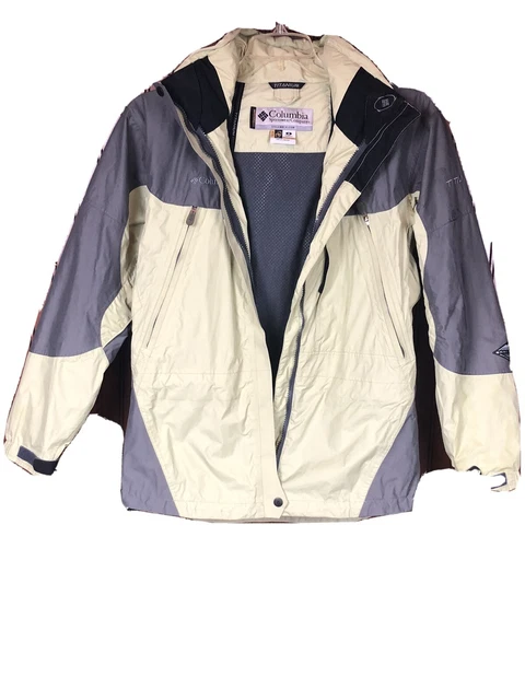 Columbia Titanium Ladies Small Jacket Green/Grey Hooded Excellent Condition