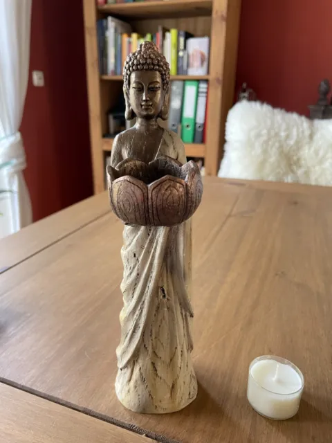 Buddha / Tempelwächter  stehend Teelichthalter