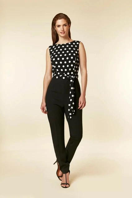 Wallis black best sale polka dot jumpsuit