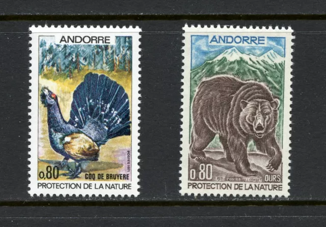 R3405 Andorra (Fr). 1971 birds fauna bears 2v. MNH