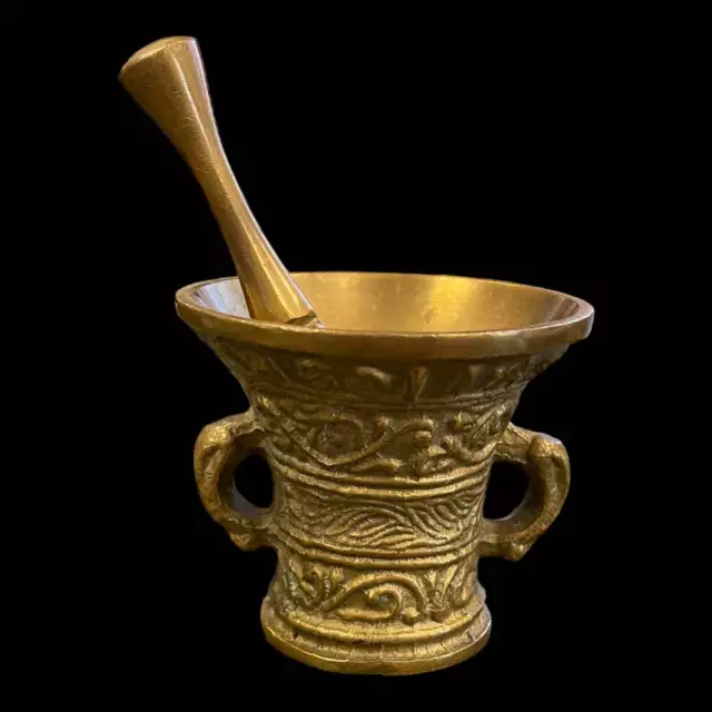 Brass Mortar and Pestle Apothecary Tool