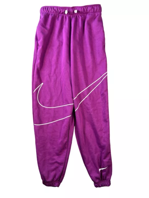 Nike Sportswear Girls Oversized Pants Very Berry Size Medium Big Swoosh Logo New