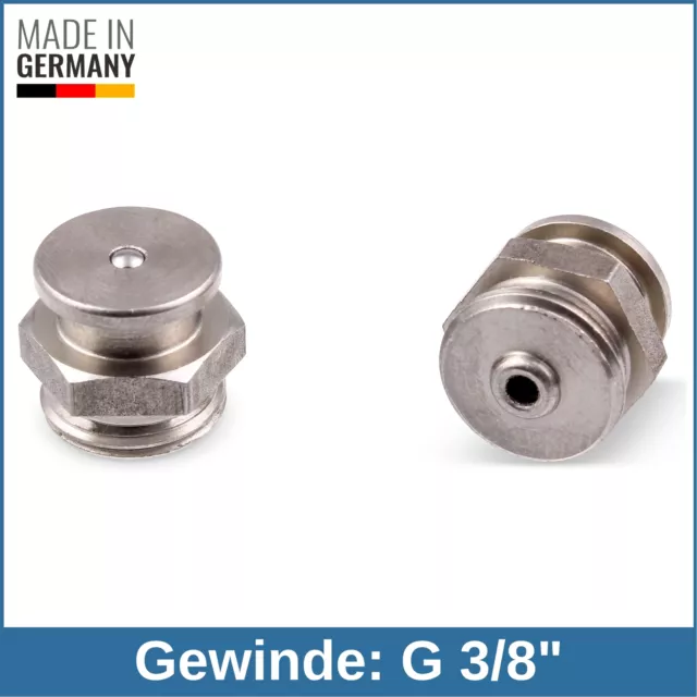 DIN 3404 M1 (Ø16mm) G 3/8" Edelstahl V2A Flachschmiernippel Schmiernippel