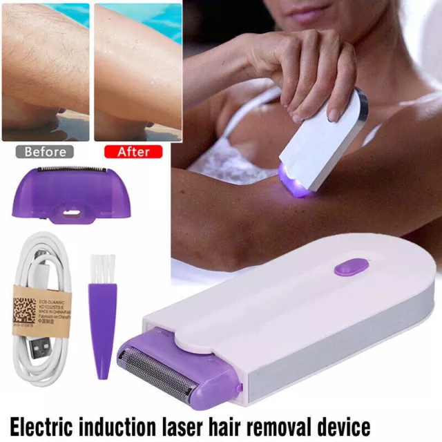 Touch Free Hair Eraser Painless Hair Remover Tool Laser Sensor Light Safe Shaver