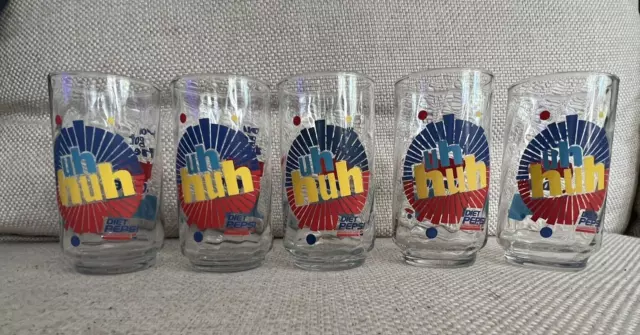 Diet Pepsi "You Got the Right One Baby Uh Huh" Drinking Glasses Vintage Set of 5