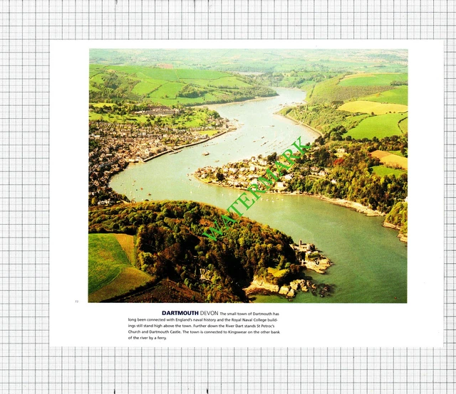Dartmouth Devon / Cowes Isle Of Wight Aerial View  c.1990s Cutting / Print