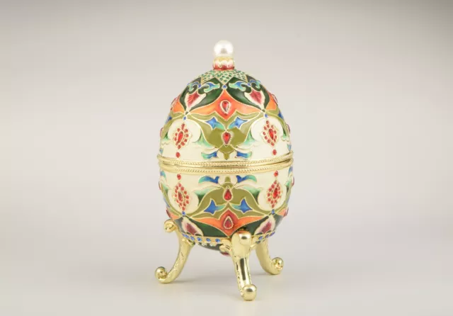 Musik Groß Faberge Ei Schmuckkästchen  Handgefertigt von Keren Kopal & Crystals