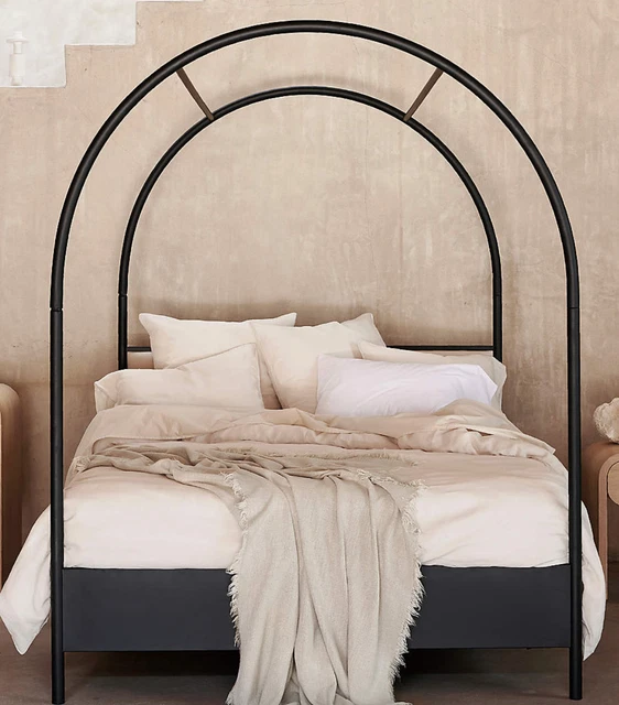 CRATE AND BARREL Black Metal Canopy KingSized Bed Frame £200.00