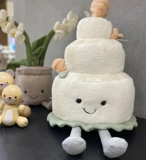 JELLYCAT WEDDING CAKE Plush 28cm NWT with Dust-Free Storage Bag new £25 ...