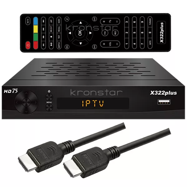 PremiumX Satelliten-Receiver HD 521 FTA Digital SAT TV-Receiver DVB-S2  FullHD HDMI SCART 2x USB Multimedia-Player, 12V externe Netzteil