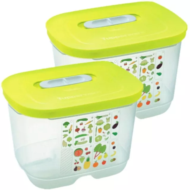Tupperware Ventsmart Small High 1.8L Produce Saver popular Size Set of 2 New