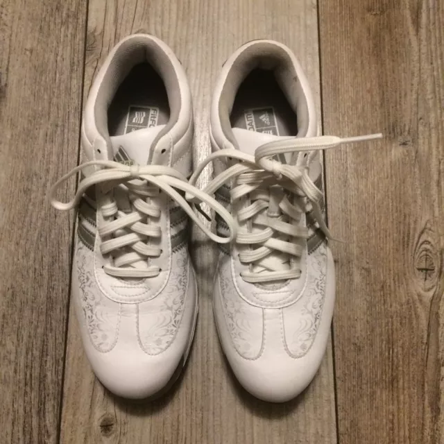 ADIDAS GOLF CLEATS Shoes Womens 6 / 37 M White FitFoam Adiwear Traxion ...