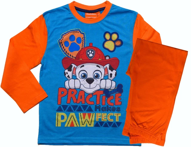 Paw Patrol Pigiama Bambini Bambine Carattere Pigiama 2-6 Anni Arancione/Navy
