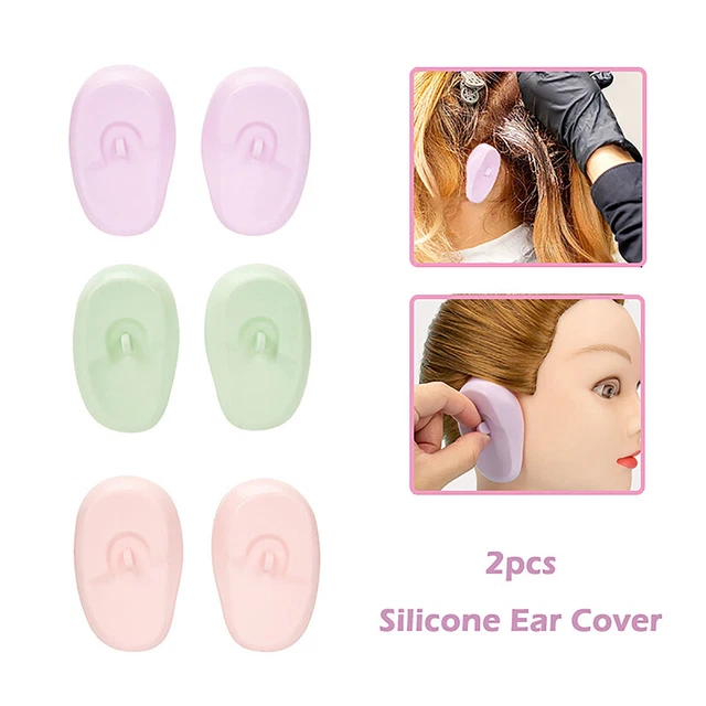 1PAIR REUSABLE SILICONE Ear Cover Hair Salon Dye Color Shield Protector ...