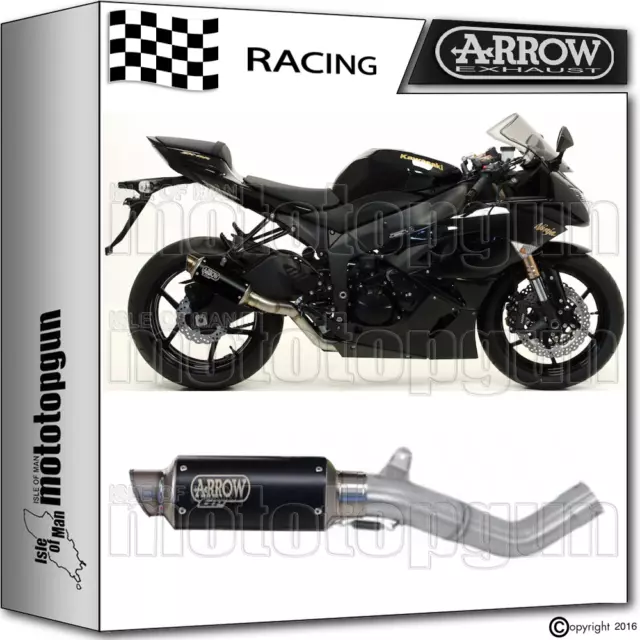 Arrow Kit Exhaust Gp2 Stainless Steel Dark Race Kawasaki Zx6R 2013 13 2014 14