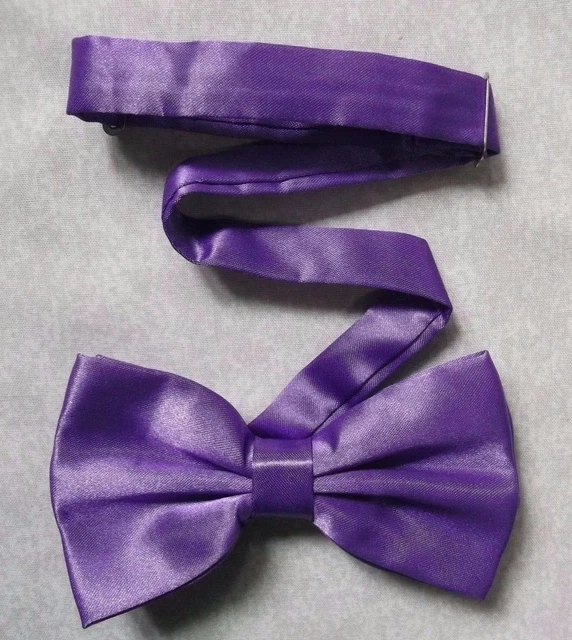 Bow Tie Purple Dickie Bowtie Retro Mens Vintage Adjustable