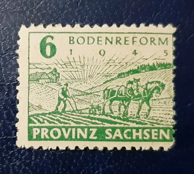 Briefmarke SBZ Provinz Sachsen 6 Pfennig GEPRÜFT Ströh Mi.Nr. 85 waA (16454)