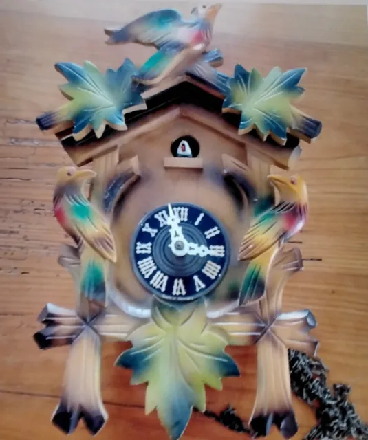 Antiguo reloj de cuco reloj de la Selva Negra, reloj de pared D944