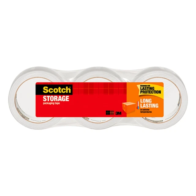 Scotch Long-Lasting Storage Packaging Tape, 1-7/8" x 54.6 Yd., Pack Of 3 Rolls