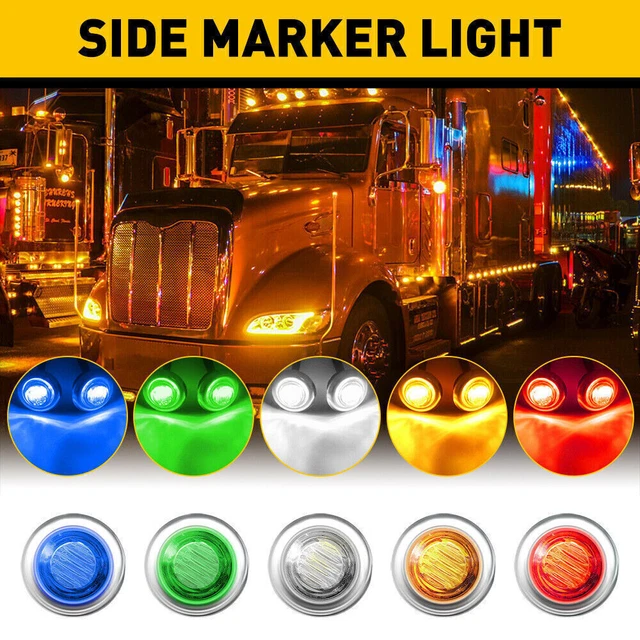 20/40/100X 3/4" Round LED Side Clearance Marker Lights For RV Truck Trailer