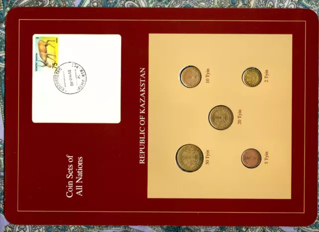 Coin Sets of All Nations Kazakhstan 50, 20, 10, 5, 2 Tyin 1993 UNC
