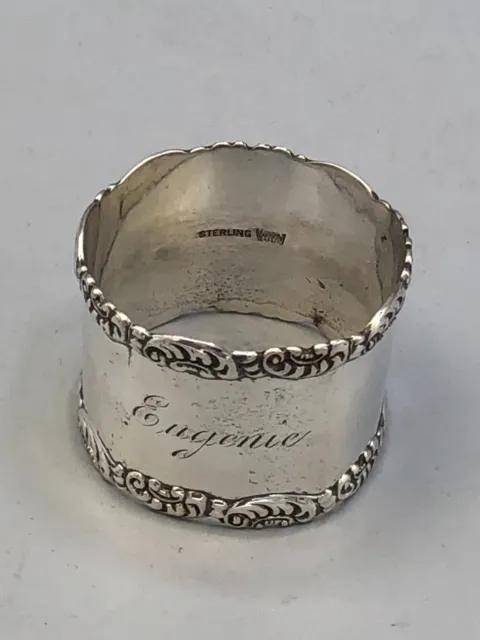 Antique Sterling Silver Napkin Ring 1 1/8" wide