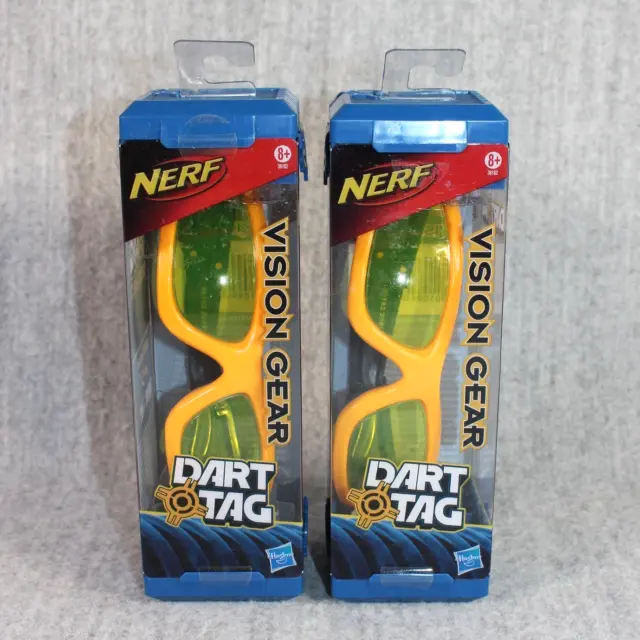NERF HASBRO Dart Tag Protective Wear Vision Gear Yellow Glasses Blaster New 2x