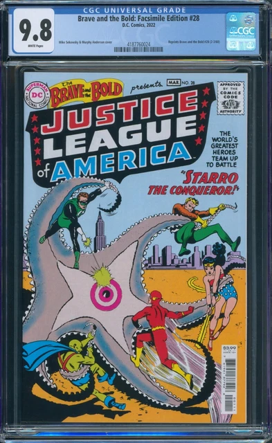 Brave and the Bold 28 Facsimile CGC 9.8 Reprints 1st Justice League 1960 DC 2022