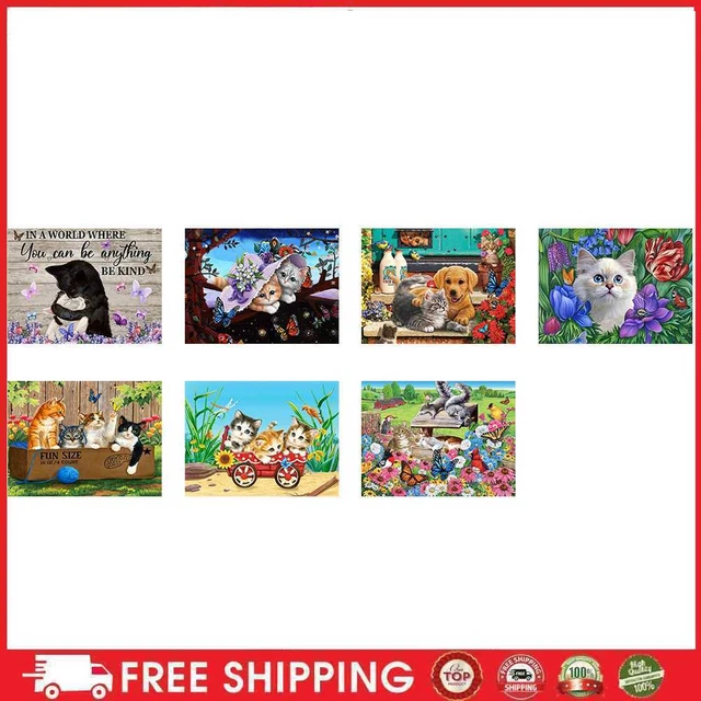 5D Diamond Painting Kittens Full Round Drill Rhinestone DIY Wall Art Crafts Kits