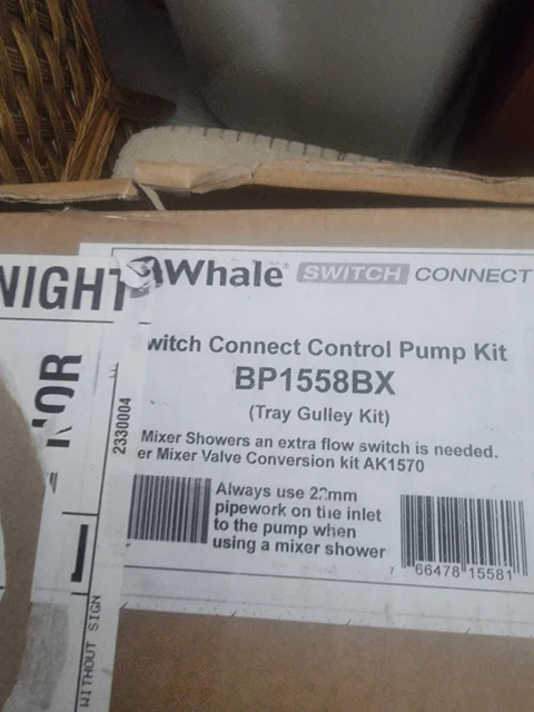 WHALE SWITCH CONNECT Pump Kit Shower Waste Tray Gulley Kit BP1558BX ...