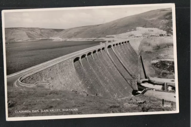 Claerwen Dam Elan Valley Rhayader 1940's J Salmon Postcard ~ Wales