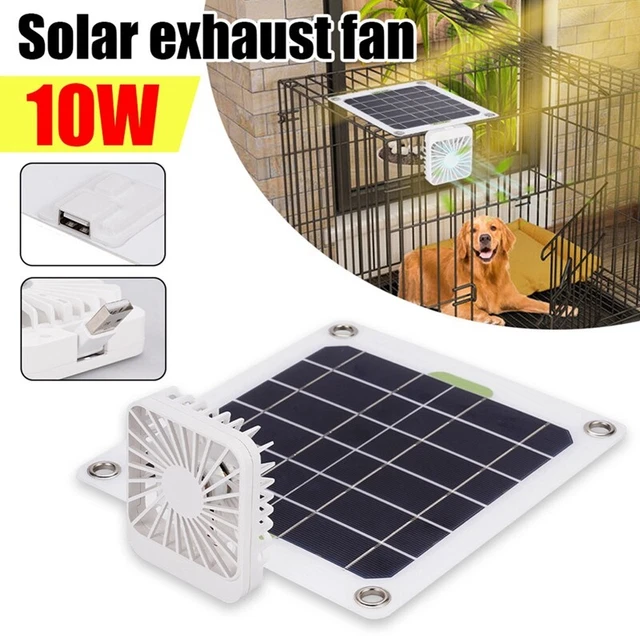 Ventilatore Solare Bigking Da 10W Con Pannello, Per Esterno, Per Cuccia Cane, Pollaio, Giardino, Impermeabile