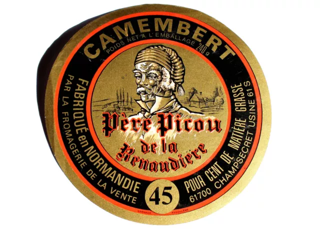 Ancien Etiquette Boite Fromage Camembert Normandie - Pere Picou De La Renaudiere