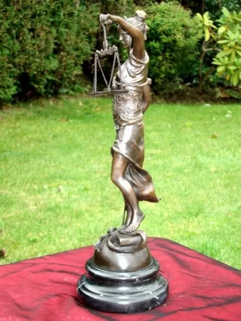 Estatua Diosa de la Justicia Art Deco Estilo Art Nouveau Estilo Bronce sólido Fi 3