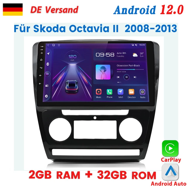 CARPLAY FÜR SKODA Octavia II 20082013 Android 12 Autoradio GPS NAVI