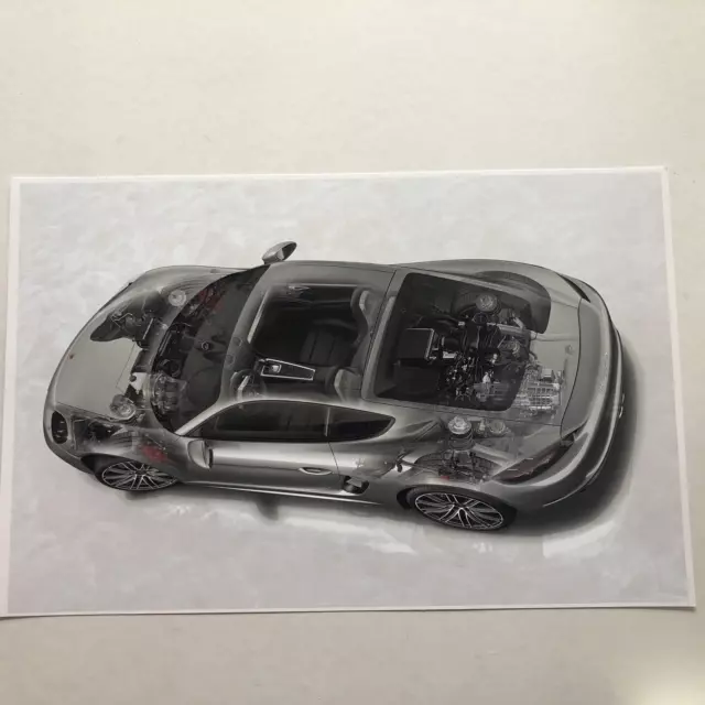 Awesome PORSCHE 718 CAYMAN S CAR CUTAWAY POSTER PRINT 17x11  HI RES