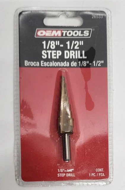 OEM Tools 1/8-1/2" Step Drill Bit 26533 High Speed Two-Flute Split Point Tip
