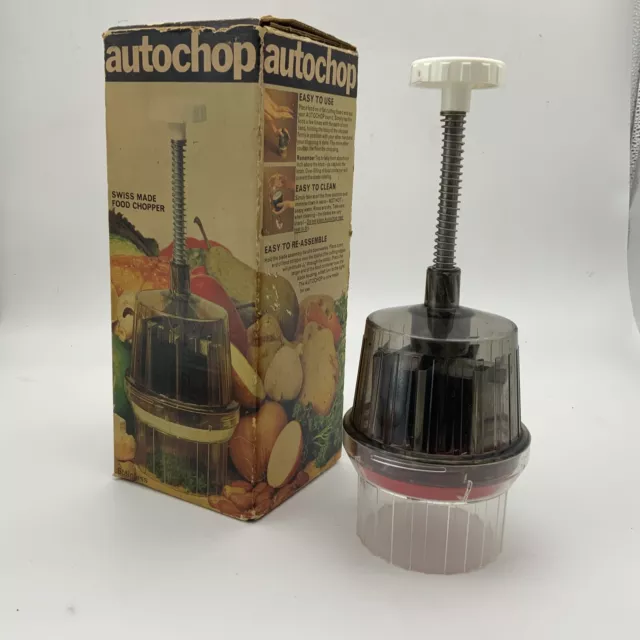 Vintage Auto Chop Zyliss Swiss Vegetable Chopper Kitchen Boxed 1970s