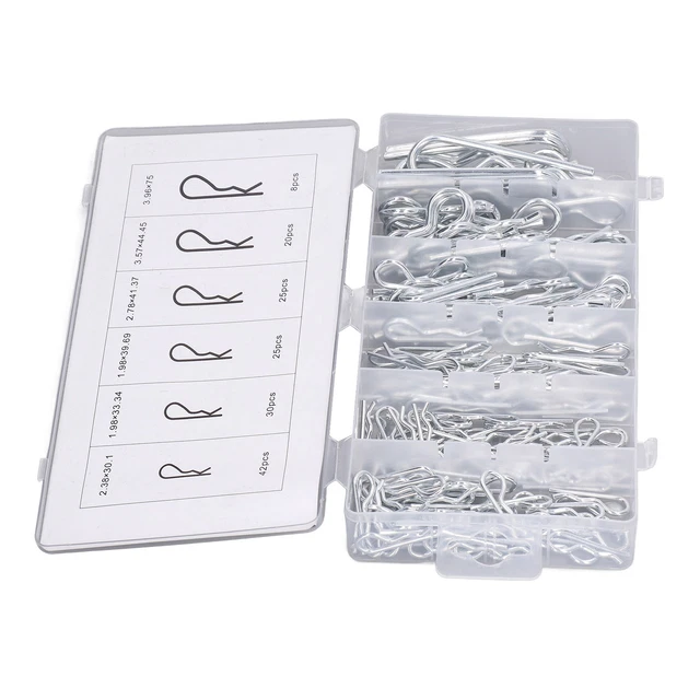 150 STÜCKE Federsplint Verzinkter Stahl R-Clips Federsplint-Sortiment-Set