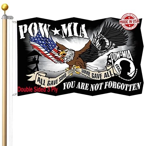 Pow Mia Eagle Flag 3x5 Outdoor Double Sided 3 Ply-Made In USA Durable Polyester