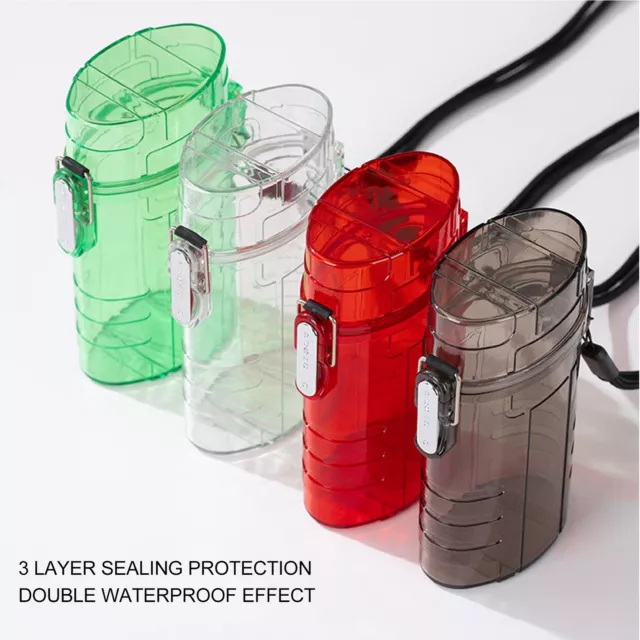(Transparent Red)Cigarette Holder Case Round Corner Waterproof Plastic