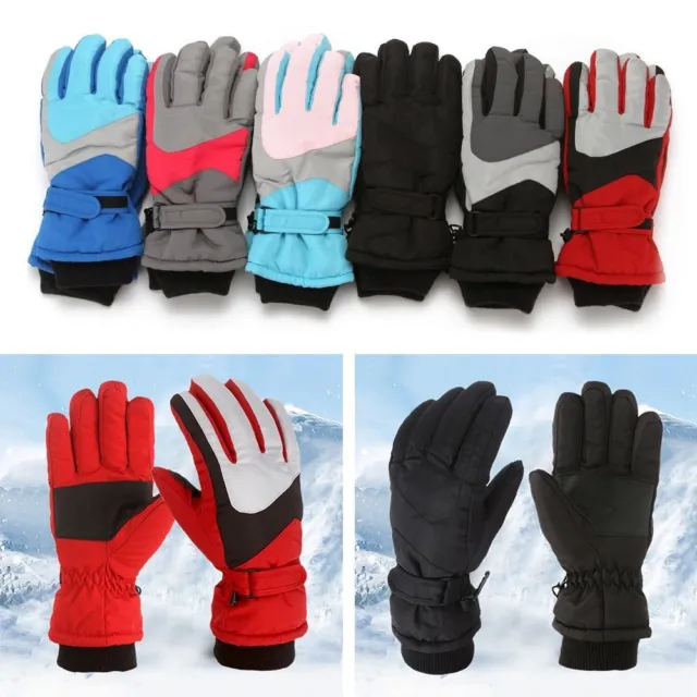Children Ski Gloves Sports Riding Gloves Long-sleeved Mittens Thick Warm