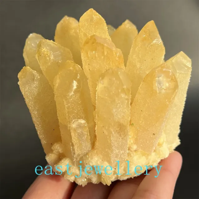 300g+ New Find Yellow Phantom Quartz Crystal Cluster Mineral Specimen Healing 1x