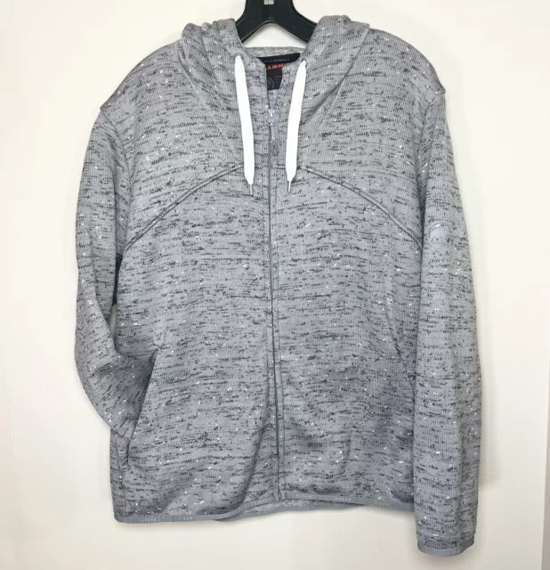 Mammut Chamuera Mid Layer ML Hooded Jacket Fleece Sweatshirt Gray Women's XL