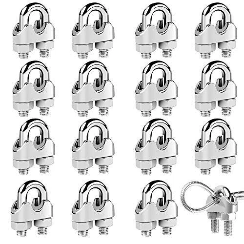 Serre-câbles Étrie M6 16 Pcs U Boulon Clip de Câble en Acier Inoxydable pour ...