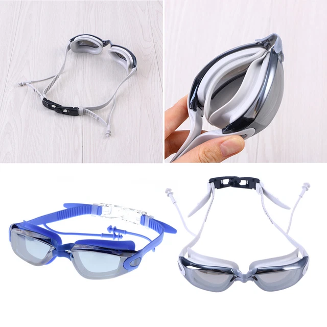 2 PCS Water Proof Swimming Glasses Anti-fog Lens Solid Color